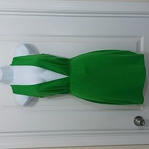 Green Sexy Deep V-Neck Dress